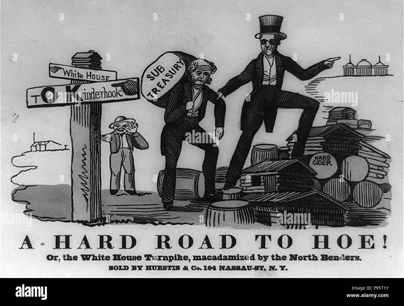 A hard road to hoe! Or the White House Turnpike macadamized by the north benders Stock Photo