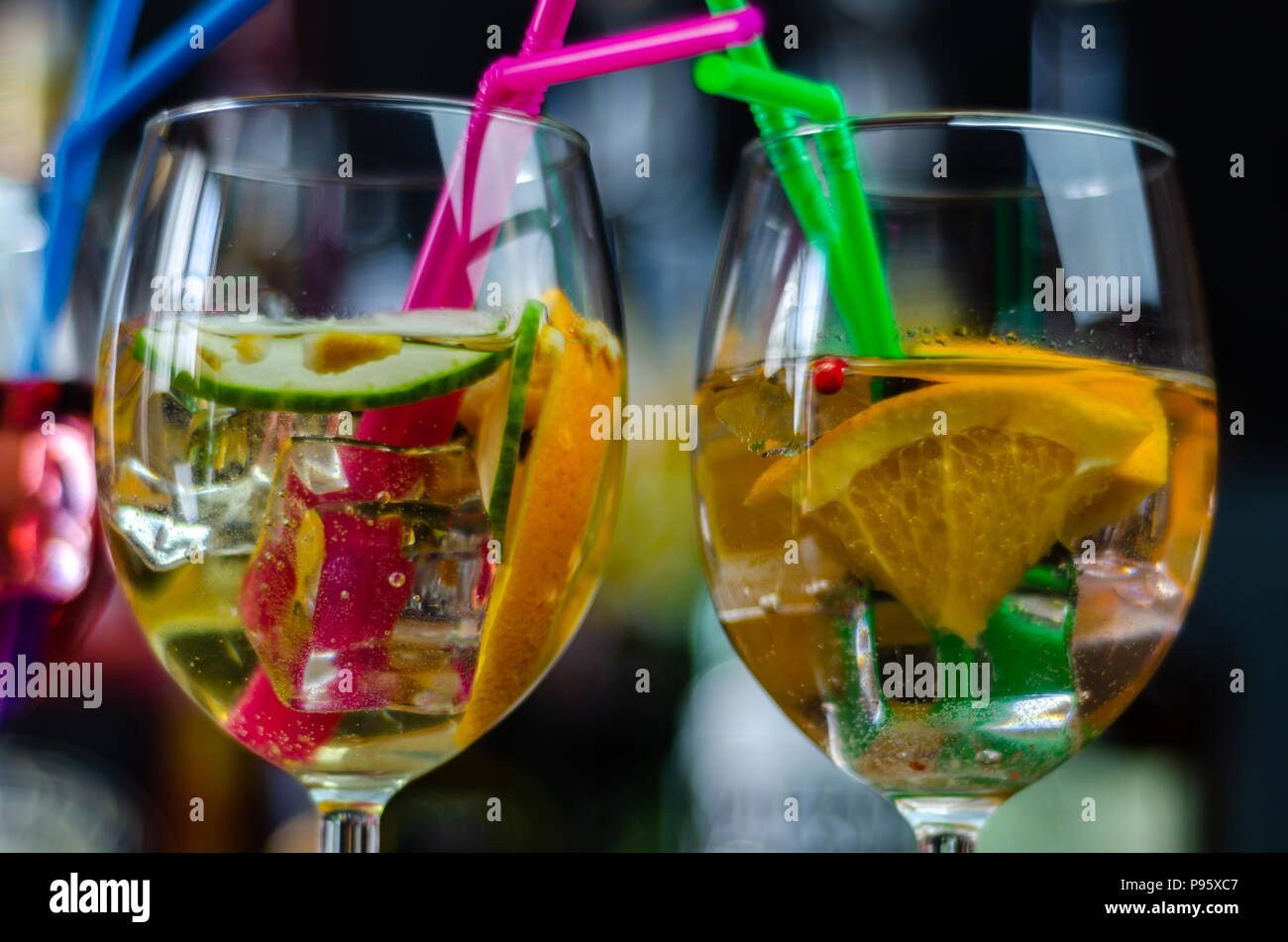 Sangria A Traditional Fruity Cocktail From Spain Based On Sweet Wine And Fruit A Refreshing Drink Stock Photo Alamy