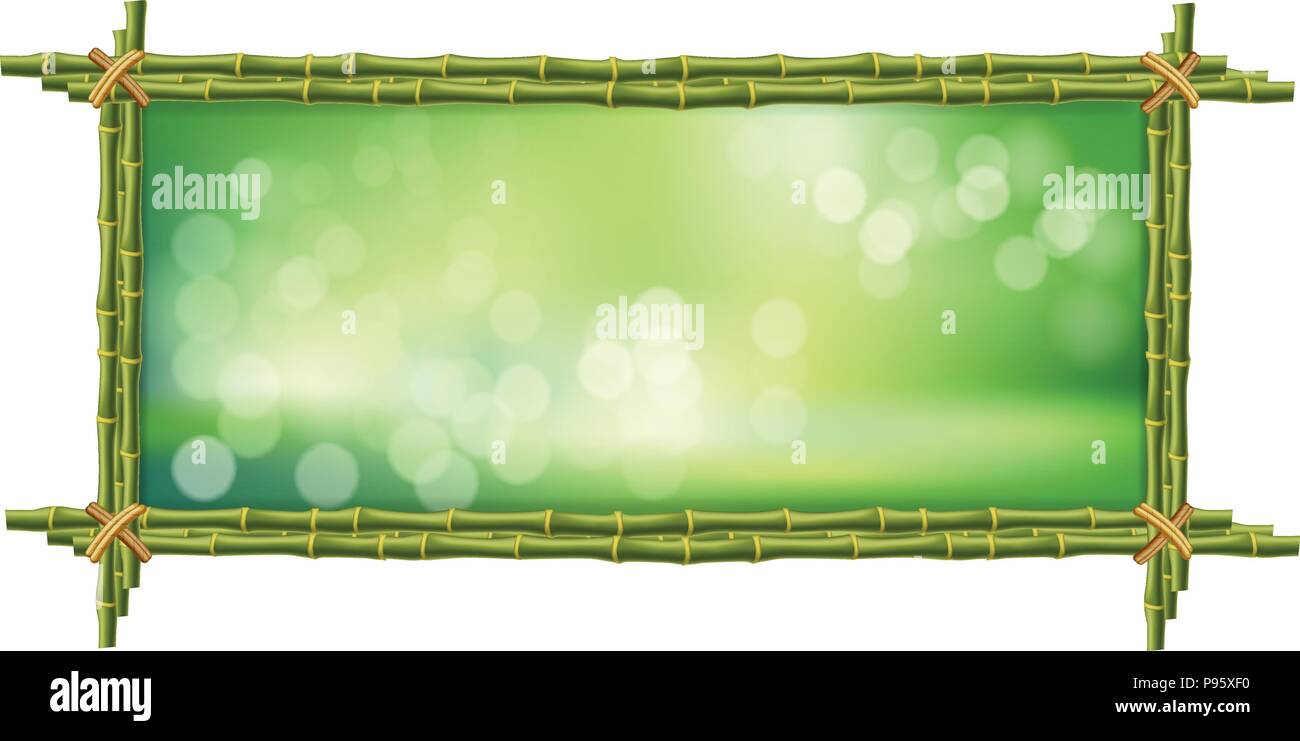 Download Rectangle vector template of green bamboo sticks border ...