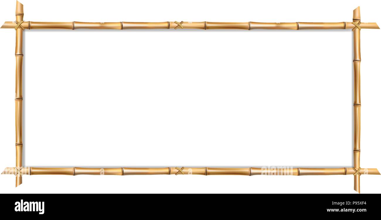Rectangle brown wooden border frame made of realistic brown bamboo stems  with empty copy space for text or image. Vector clip art, banner, template  or Stock Vector Image \u0026 Art - Alamy, image size:1300x753