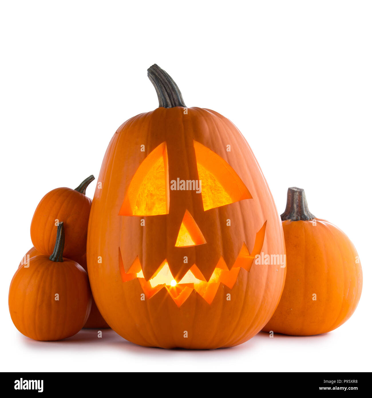 Halloween Pumpkins isolated on white background Stock Photo - Alamy