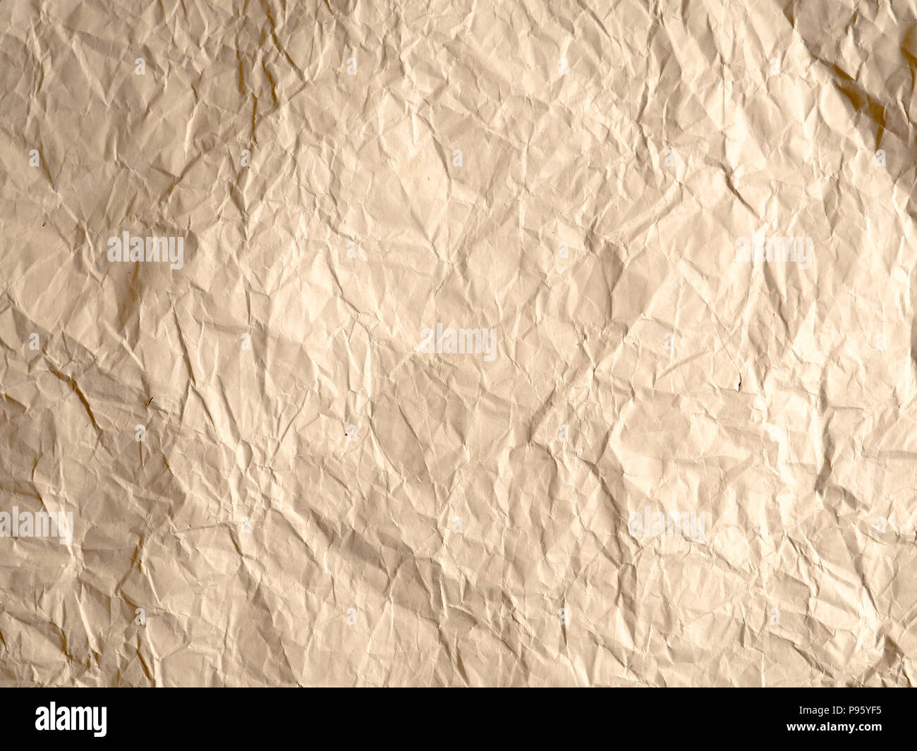 white crumpled paper texture background, brown recycle crumpled paper for background : crease of brown paper textures backgrounds for design,decorativ Stock Photo