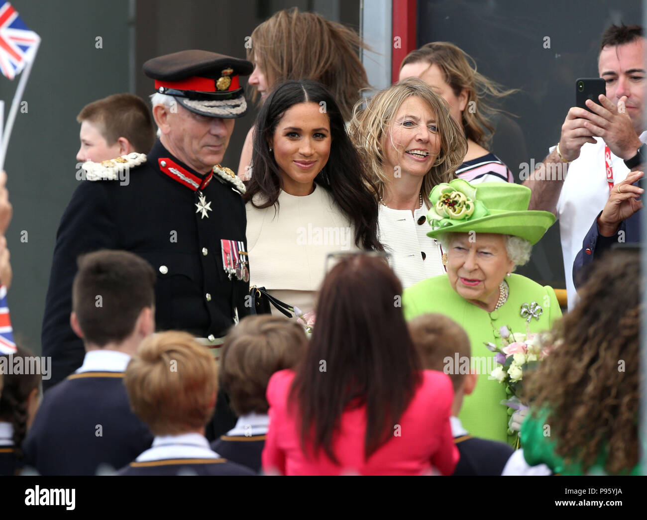 The Queen and Meghan Markle visit Runcorn Featuring: Meghan, Duchess of ...