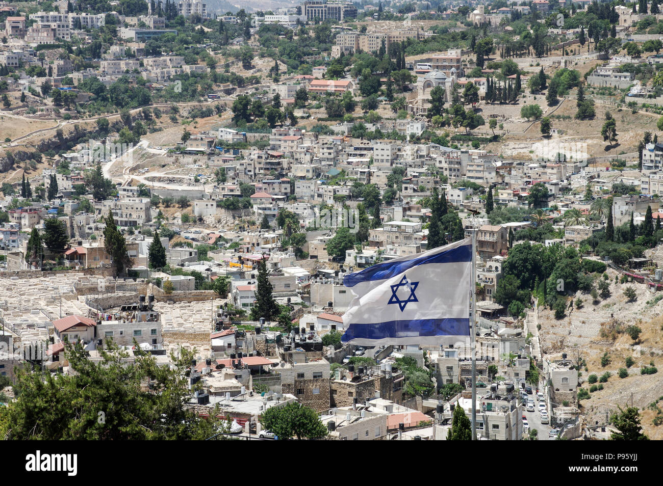 View of Jerusalem from the Mount of Olives (Israel) Stock Photo