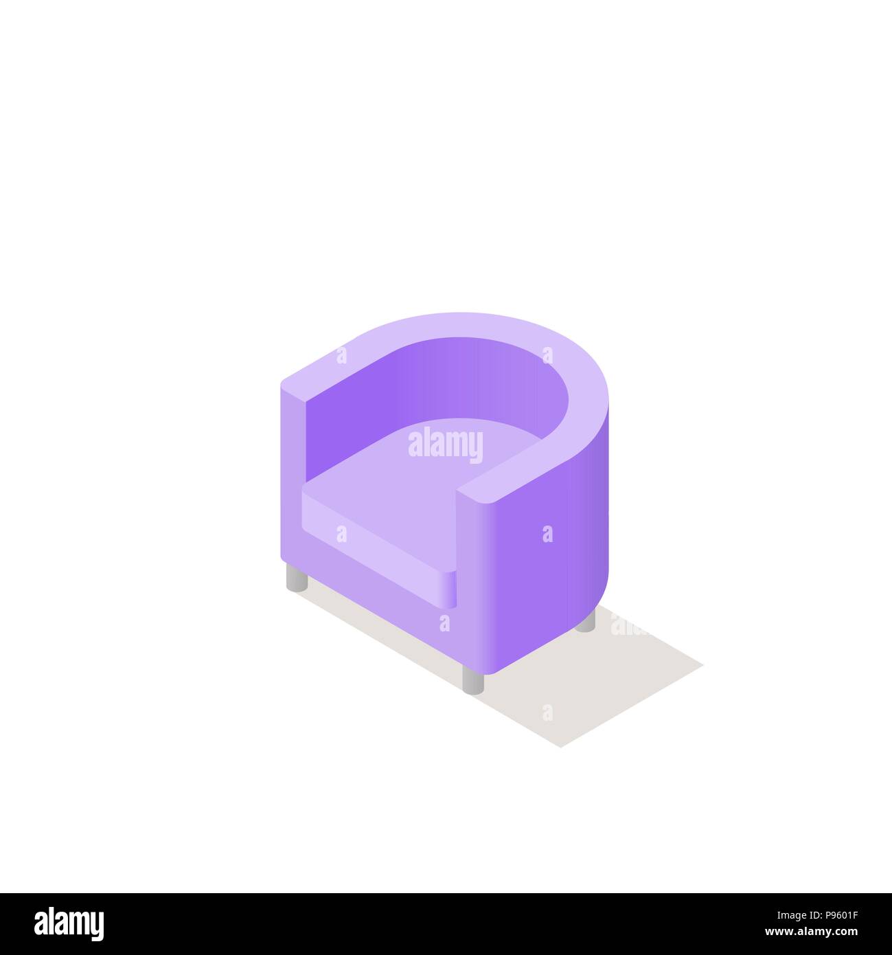 Low poly isometric armchair Stock Vector