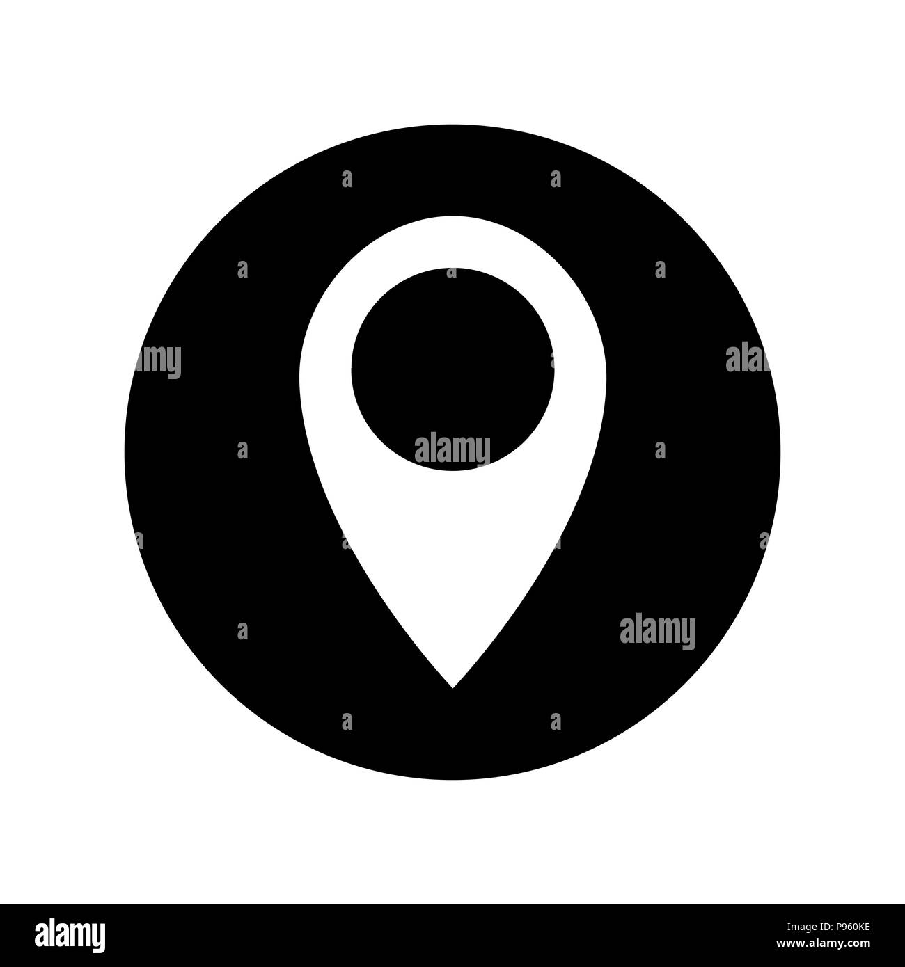 Location icon vector. Pin sign Isolated on white Stock Vector