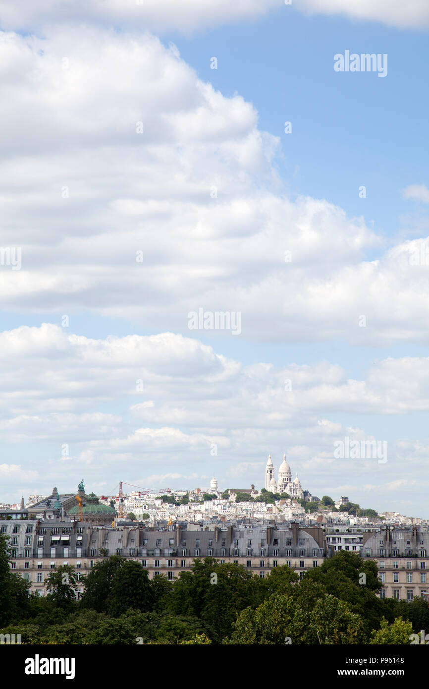 Views of Scare Couer from Musee D'Orsay in Paris, France Stock Photo