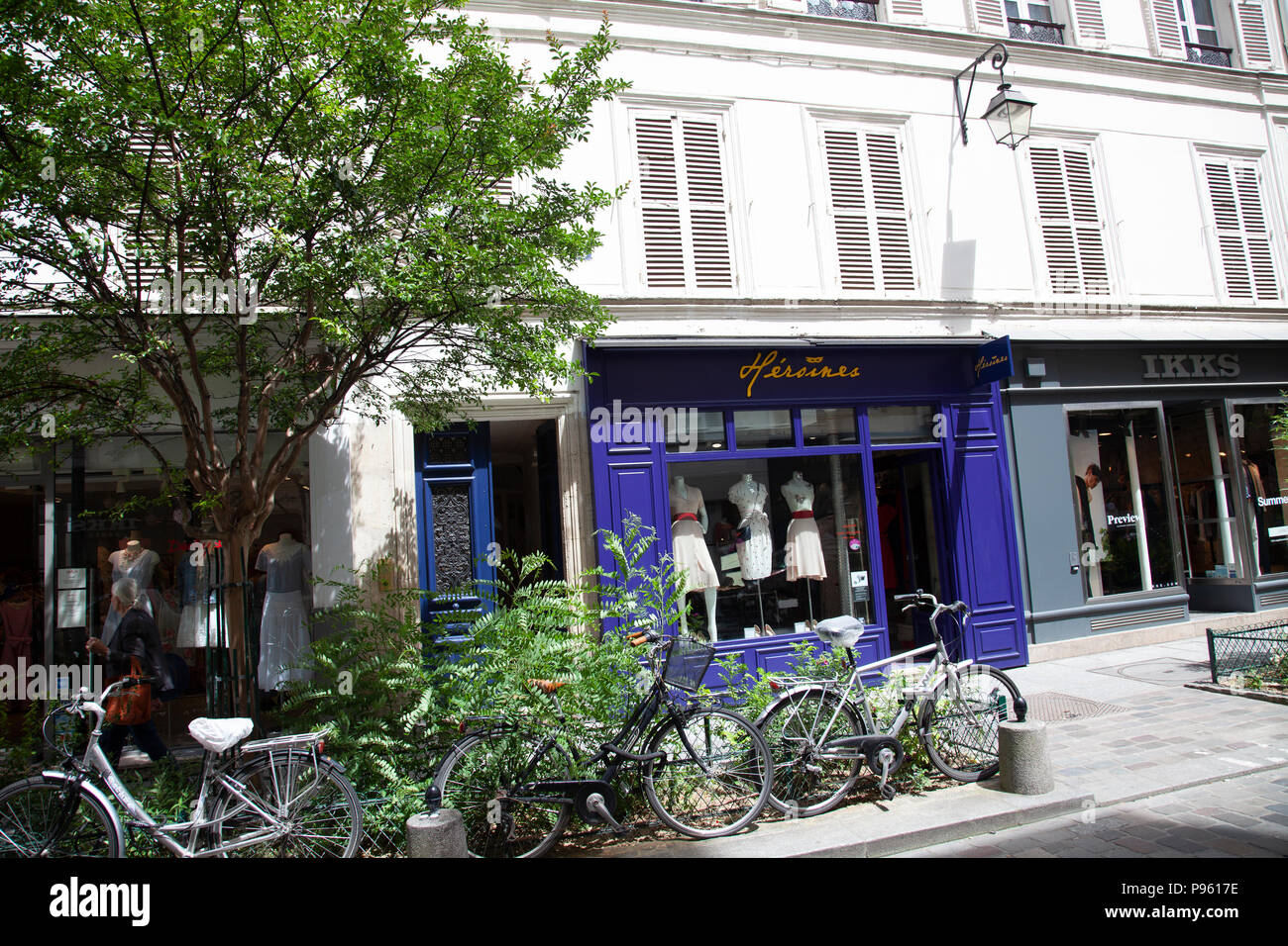 Shops on Rue Des Rosiers in Paris, France Stock Photo