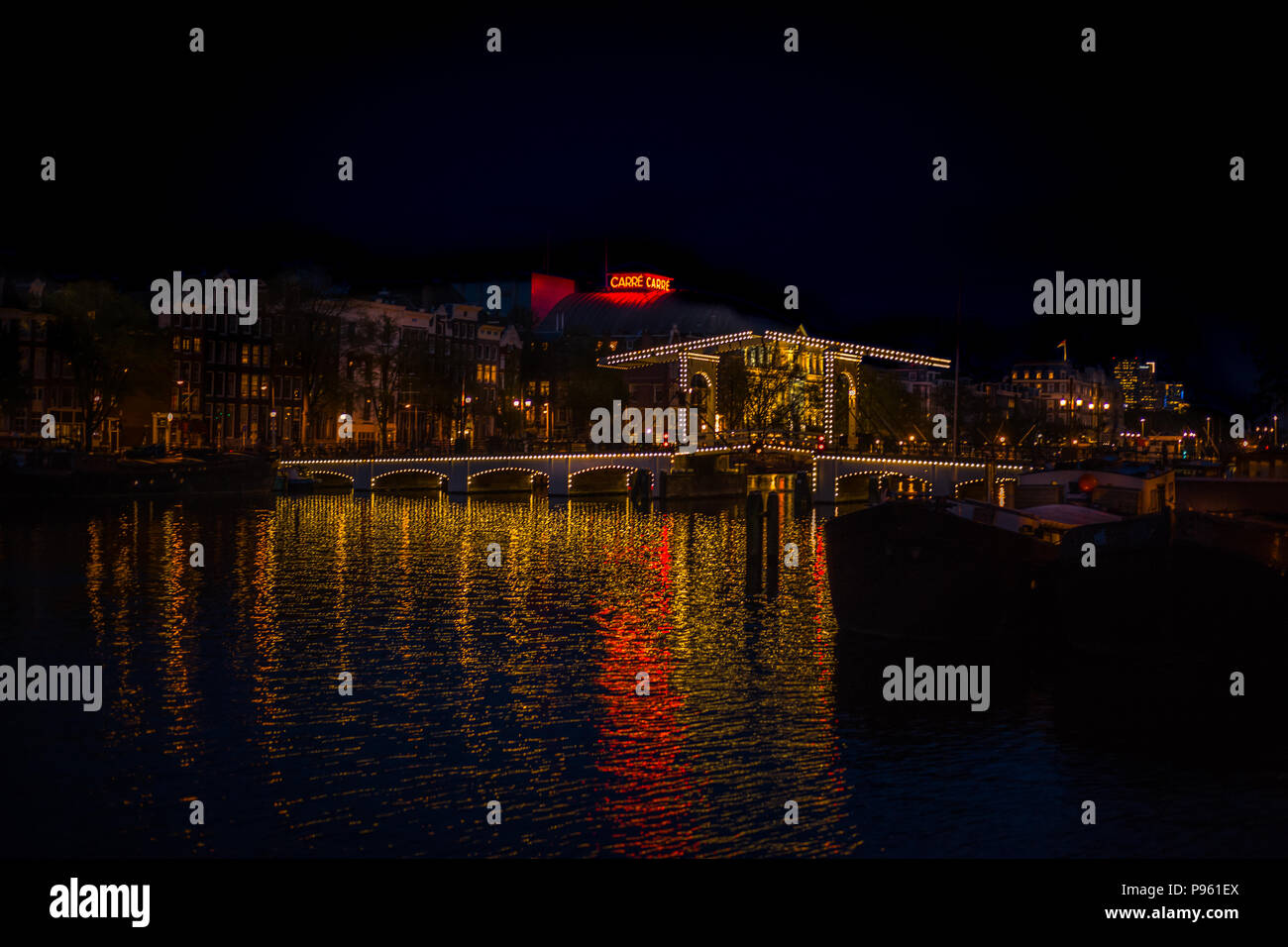Amsterdam night lights Stock Photo