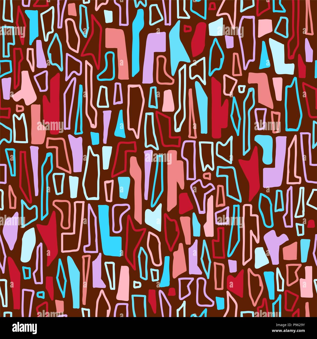 vector colorful seamless pattern with abstract geometric shapes Stock Vector