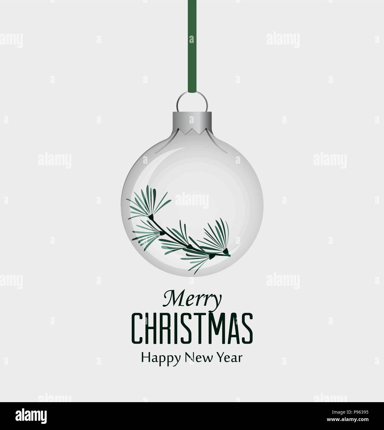 Vector illustration Christmas ball with decoration inside branches of ...