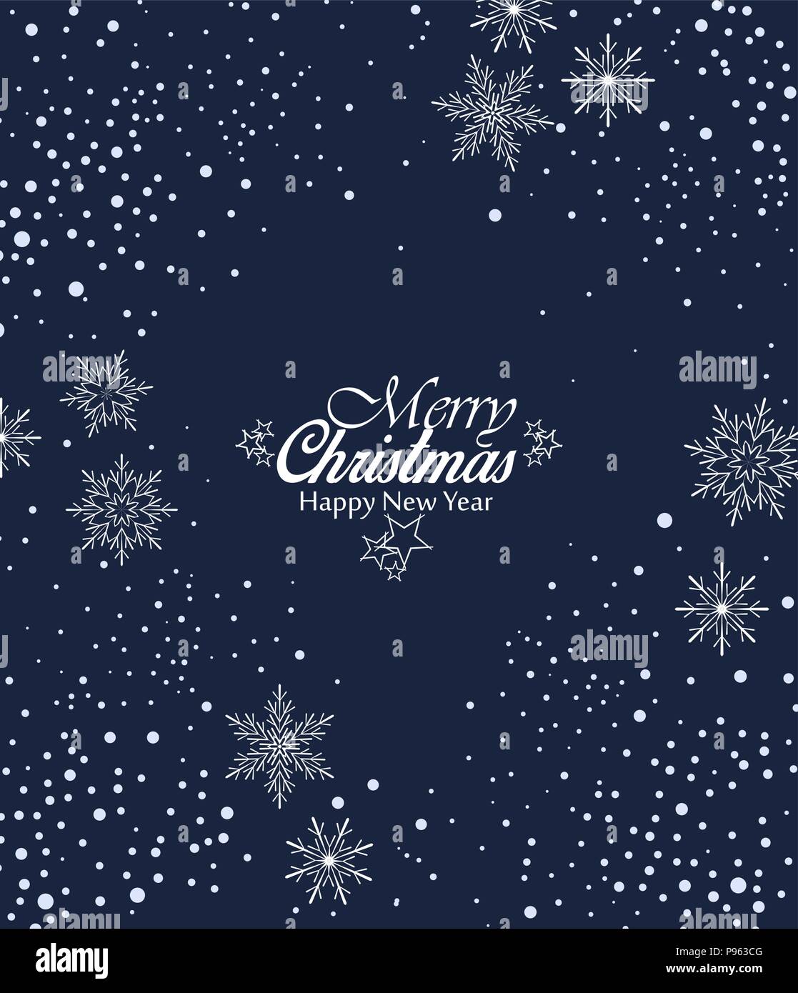 Vector illustration of falling snowflakes. Christmas background with ...