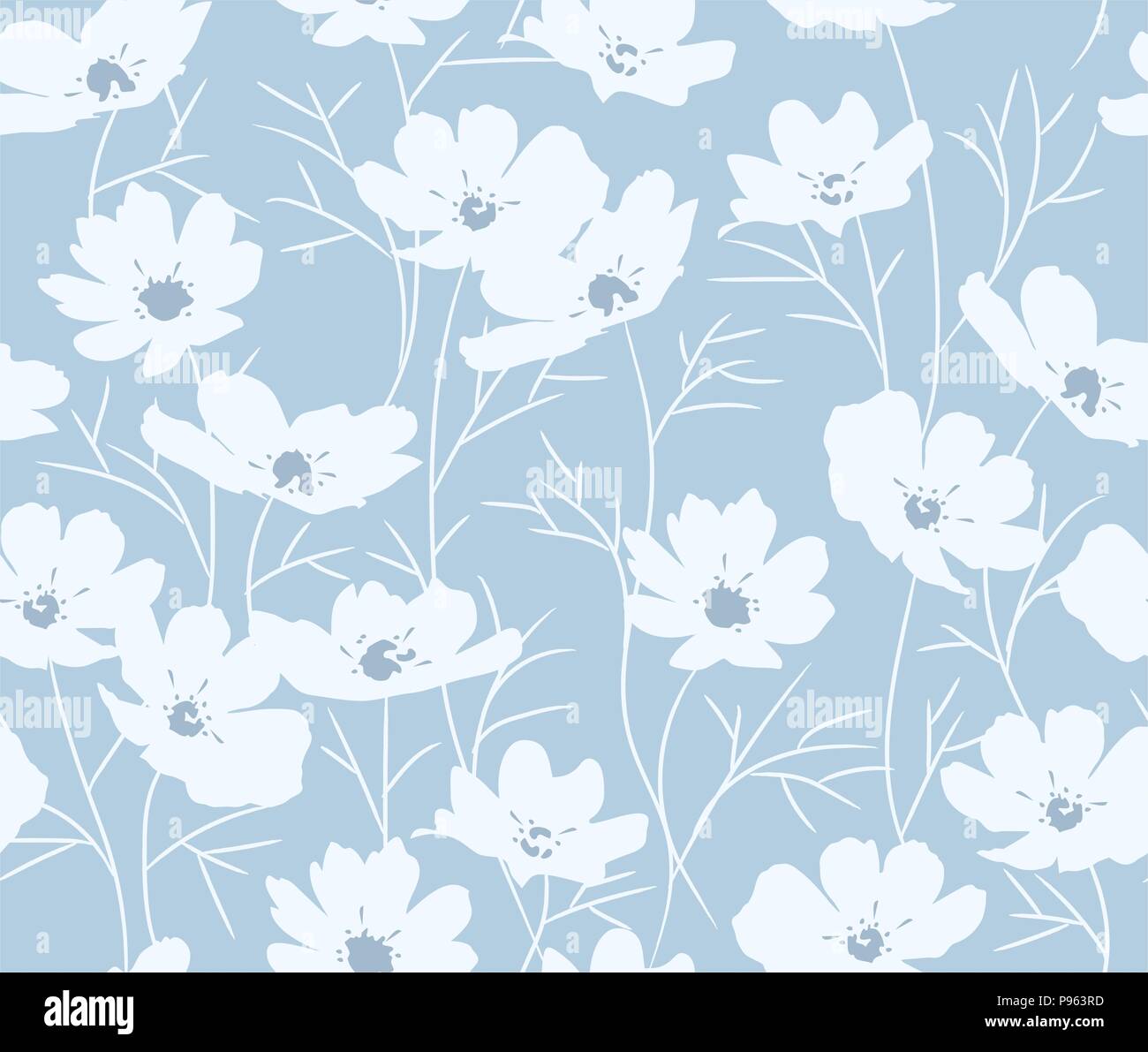 vector seamless floral pattern with daisy flowers Stock Vector Image ...