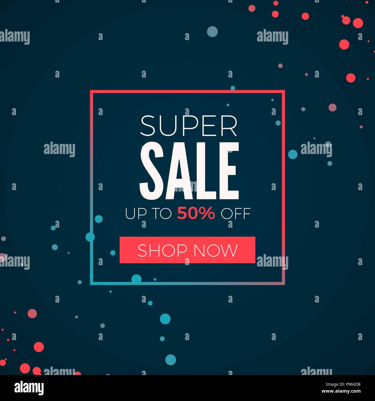 Super Sale Poster Header Super Sale In Frame With Batton Shop Now