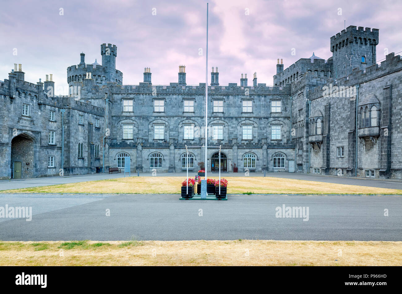 Front view of the medieval castle of Kilkenny, Leinster, Republic of Ireland, Europe Stock Photo
