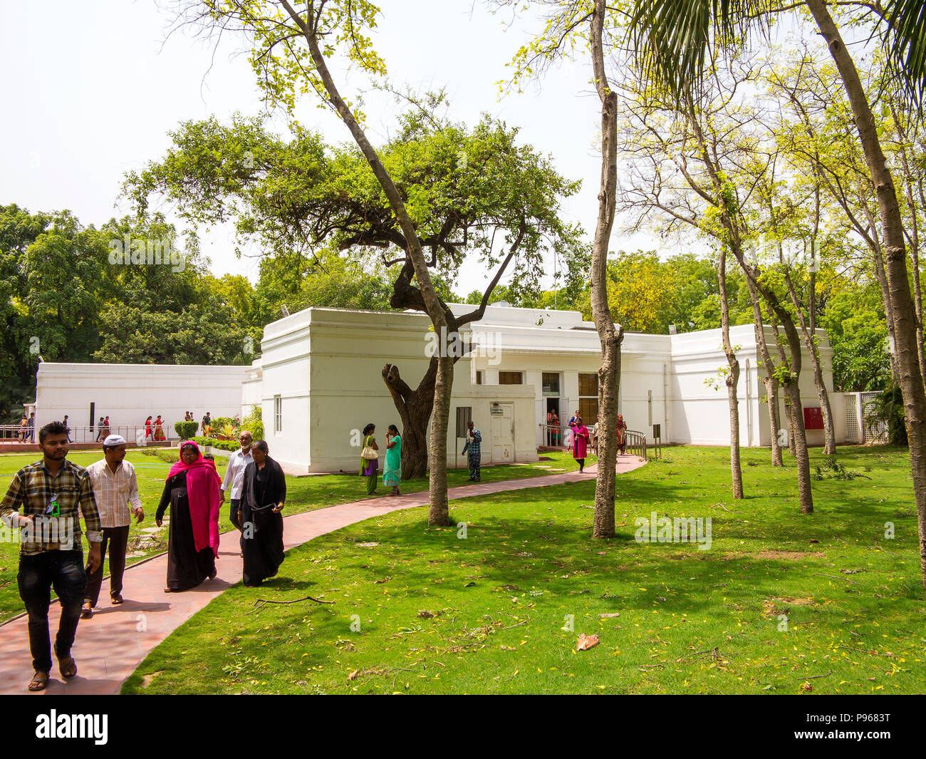 Indian people visiting The Indira Gandhi Memorial Museum & Residence, New Delhi, India Stock Photo
