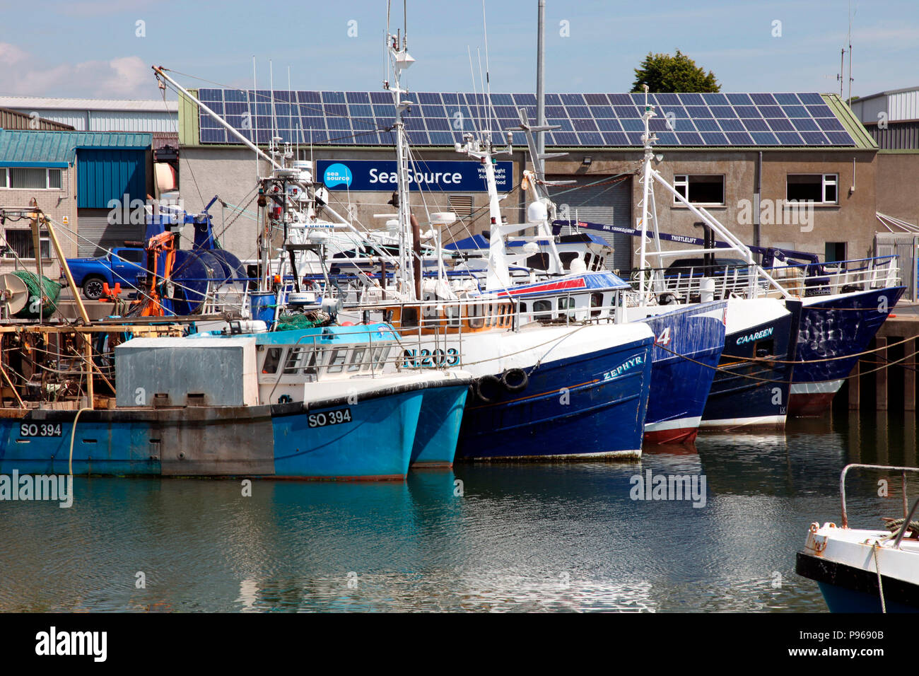 Fishing trawlers in Kilkeel Harbour, home to Northern Ireland’s largest fishing fleet Stock Photo
