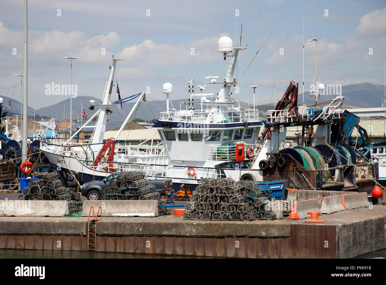 Kilkeel Harbour, home to the largest fishing fleet in Northern Ireland Stock Photo