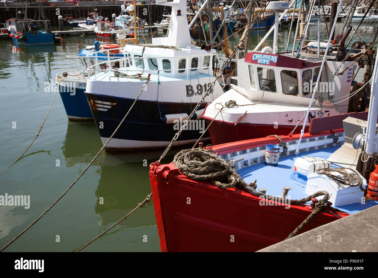 Fishing boats in Kilkeel Harbour, home to Northern Ireland’s largest fishing fleet Stock Photo