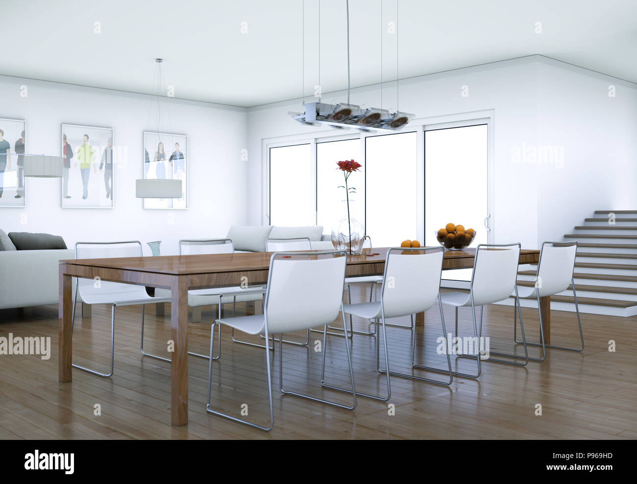 modern white living room interior design Stock Photo - Alamy