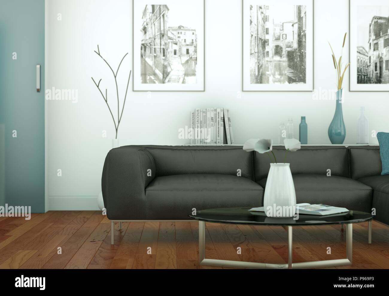 modern bright living room interior design Stock Photo - Alamy