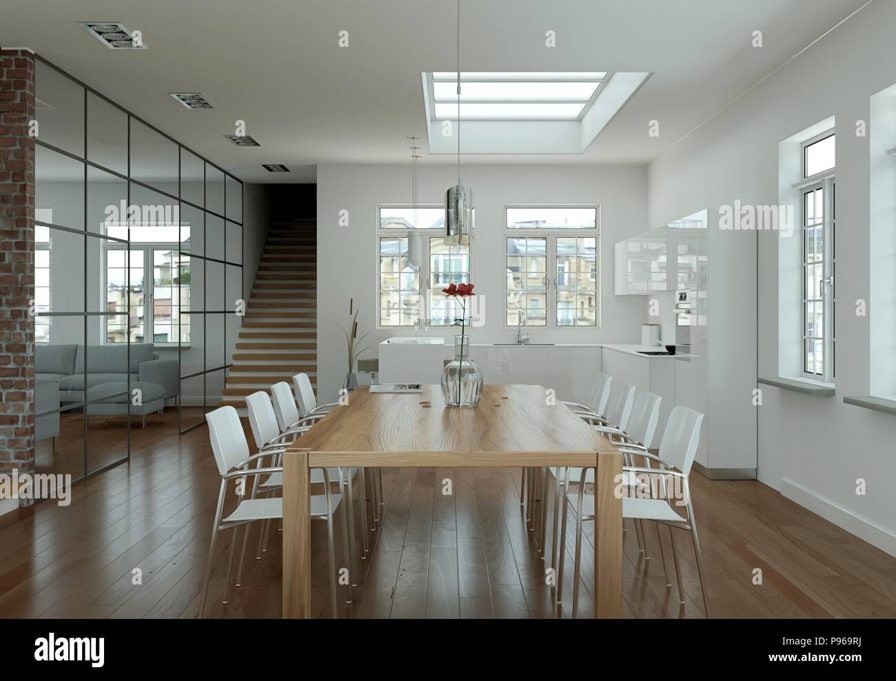 modern bright living room interior design Stock Photo - Alamy