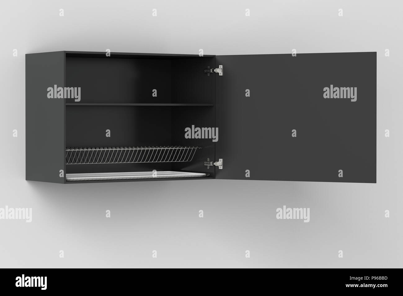 black kitchen cabinet white wall vent hood