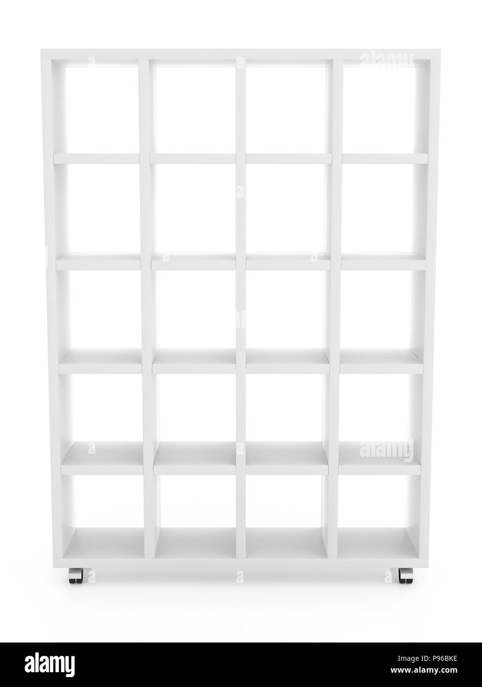 Empty white book rack isolated on white background. Include clipping ...