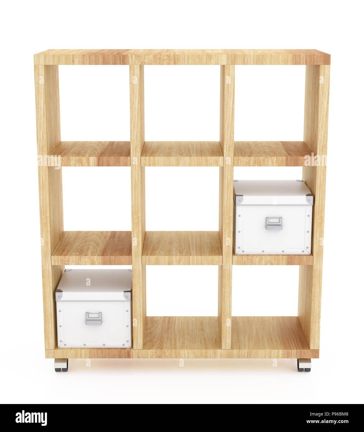 Wooden book rack isolated on white background. Include clipping path ...