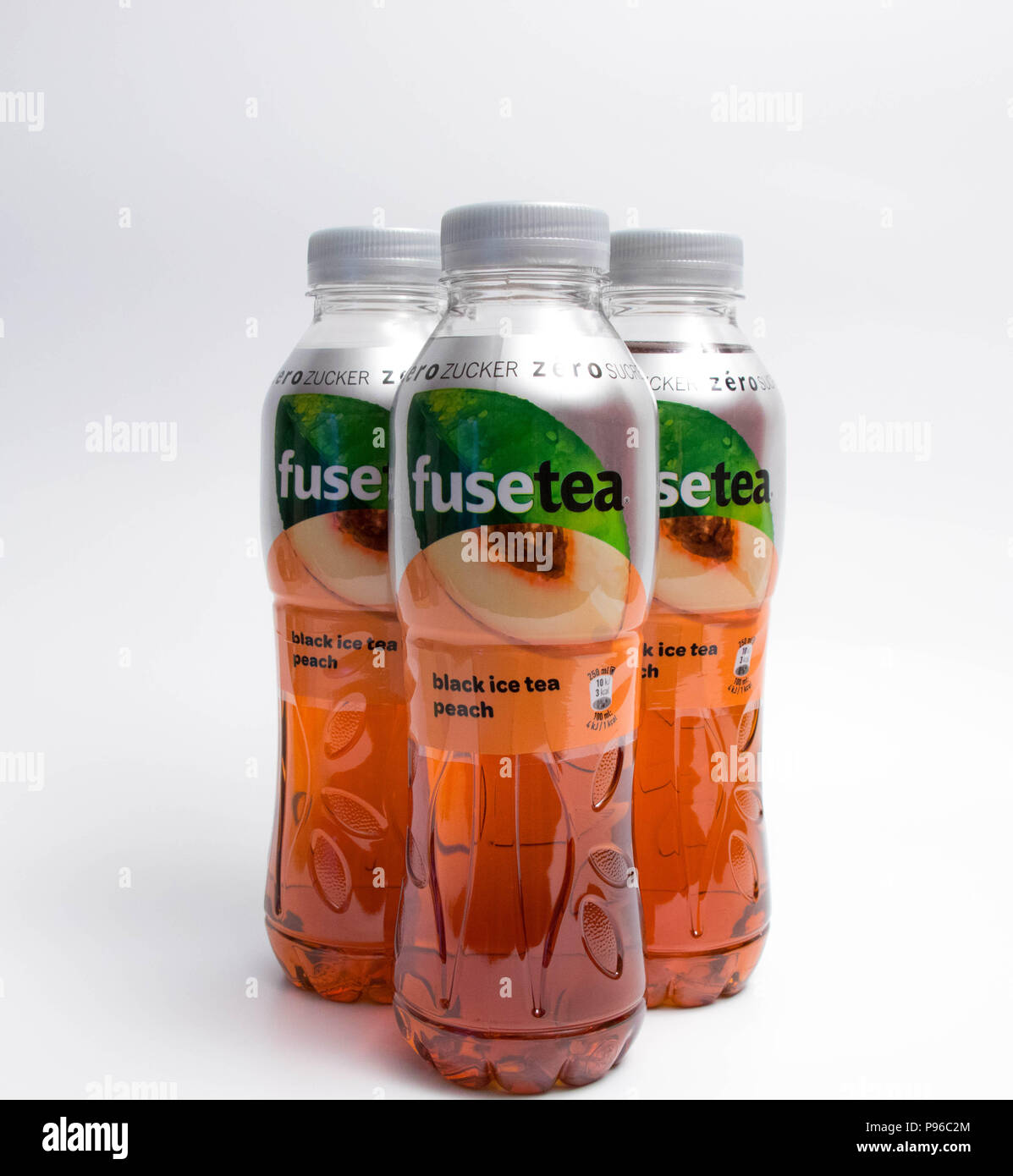 Bottle of Fuse Tea Ice tea Black peach Stock Photo Alamy