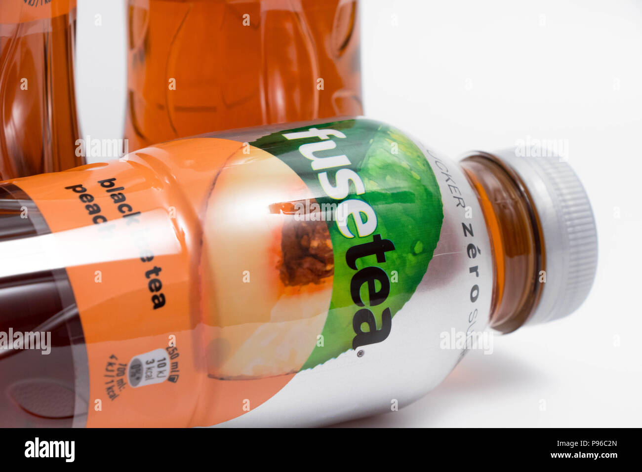 Bottle of Fuse Tea Ice tea Black peach Stock Photo Alamy