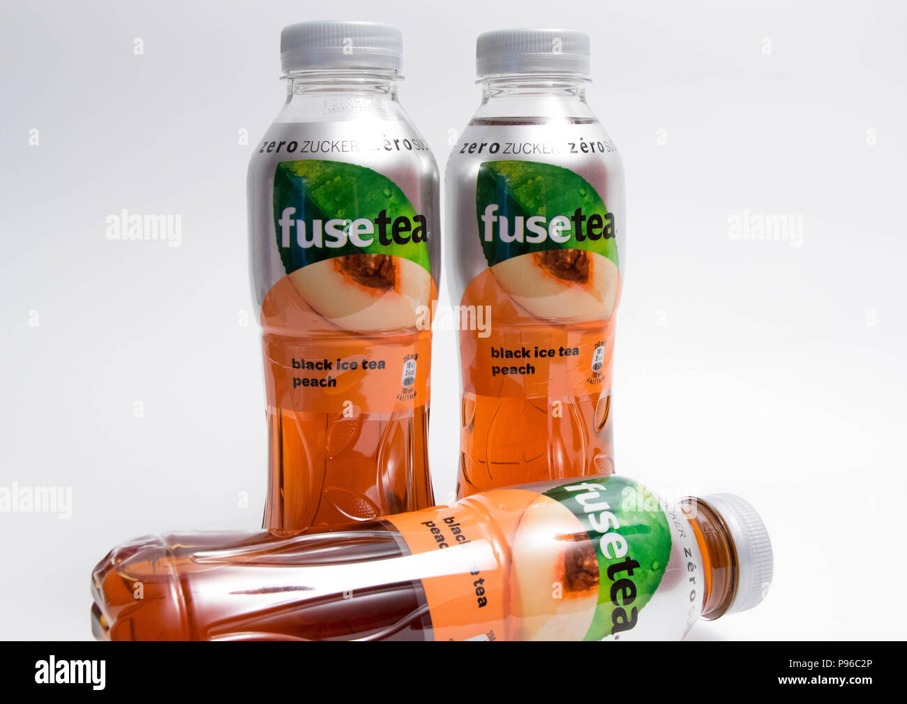 Bottle of Fuse Tea Ice tea Black peach Stock Photo Alamy
