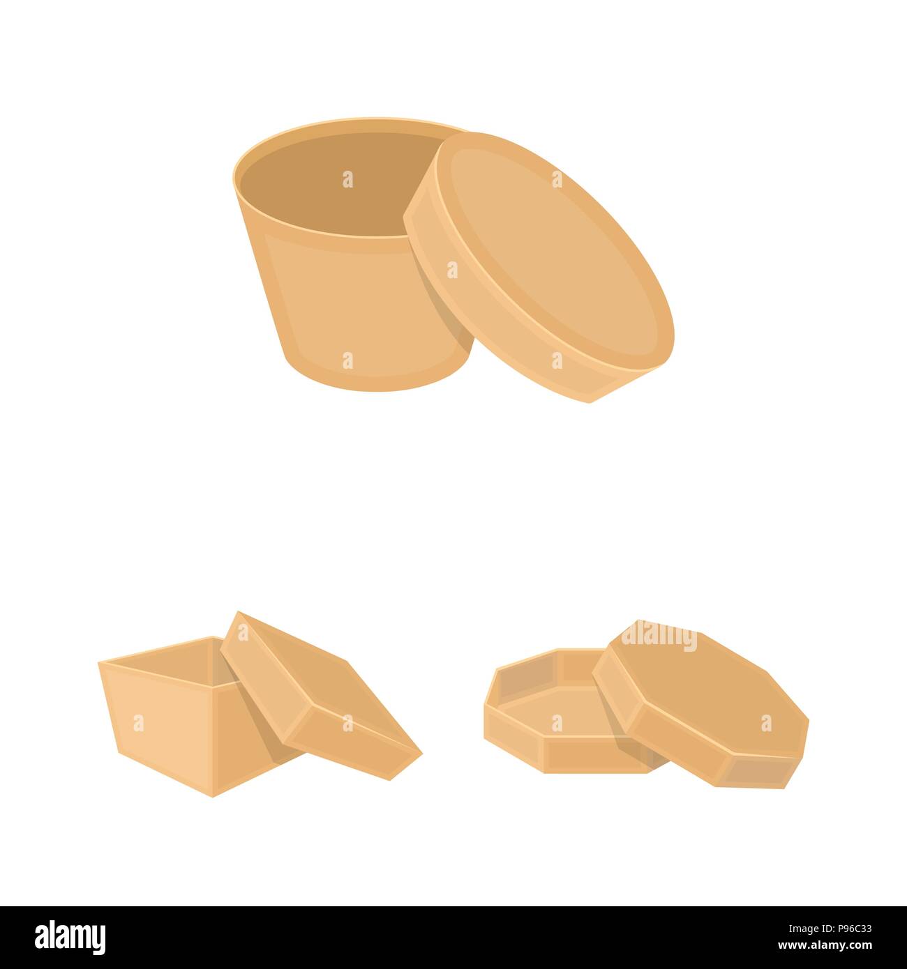 Different boxes cartoon icons in set collection for design.Packing box ...