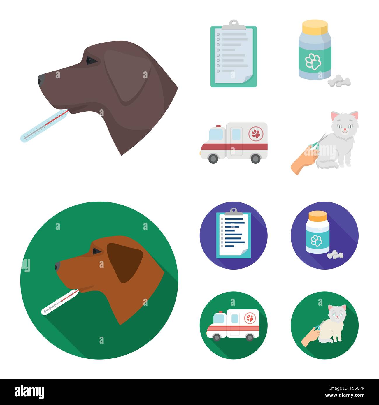 https://c8.alamy.com/comp/P96CPR/hospital-veterinarian-dog-thermometer-vet-clinic-set-collection-icons-in-cartoonflat-style-vector-symbol-stock-illustration-P96CPR.jpg