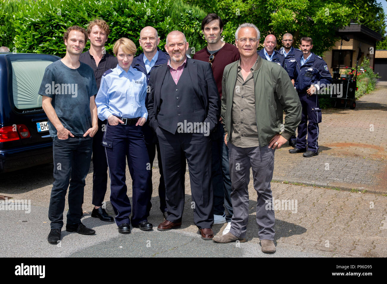 (v.l.) Hauke Diekamp, Ronny Miersch, Anna Brüggemann, Götz Schubert, Dietmar Bär, Max Simonischek, Klaus J. Behrendt Stock Photo