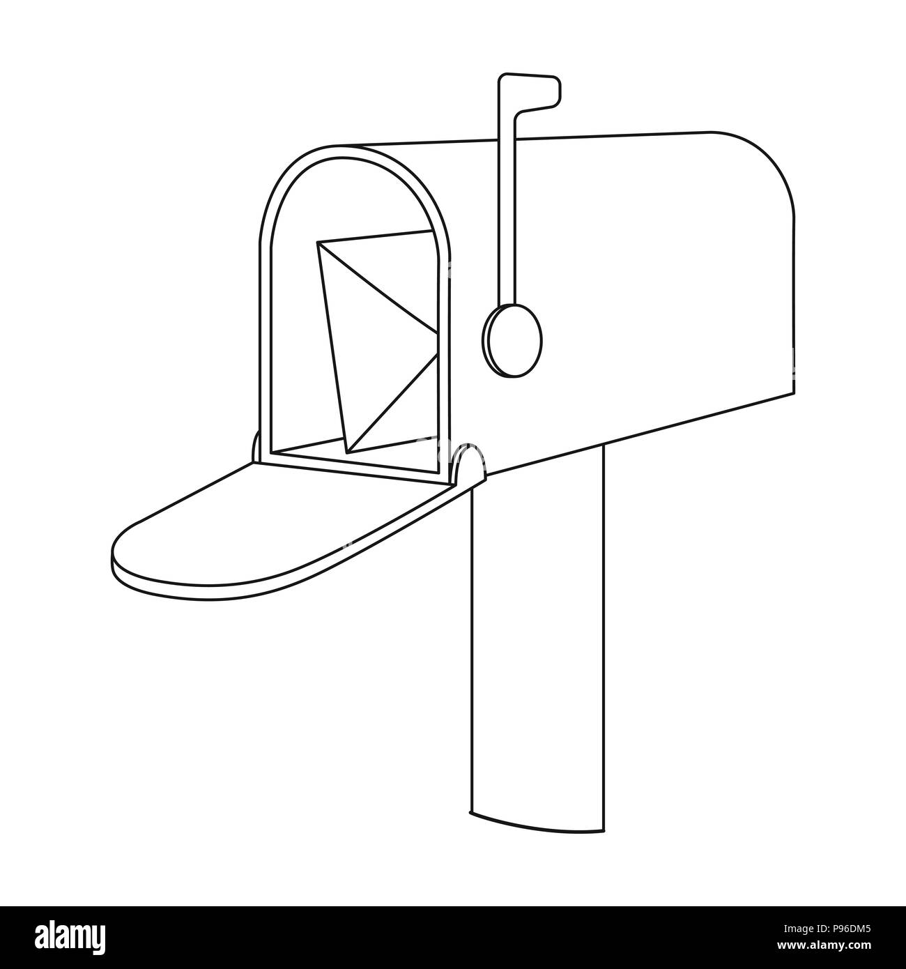 Correspondence box.Mail and postman single icon in outline style vector ...