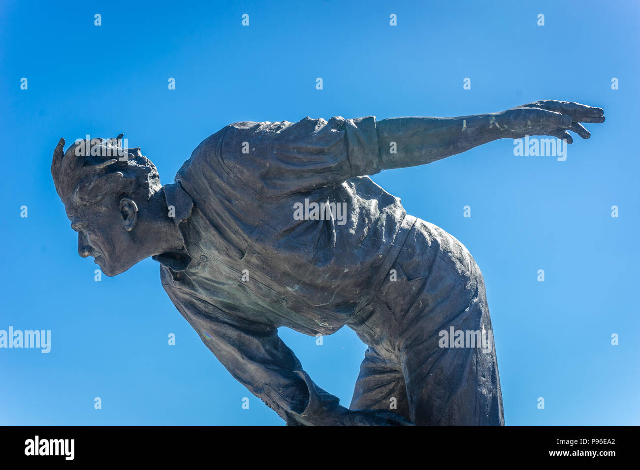 Statue of Freddie Trueman, Skipton, West Yorkshire Stock Photo