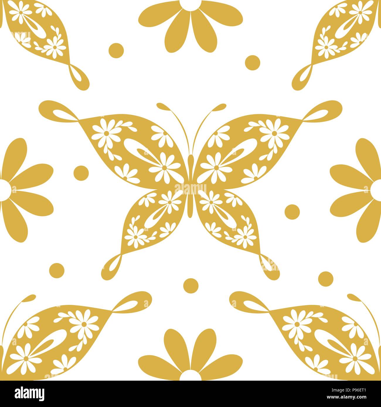 Beautiful seamless pattern with butterflies Stock Vector