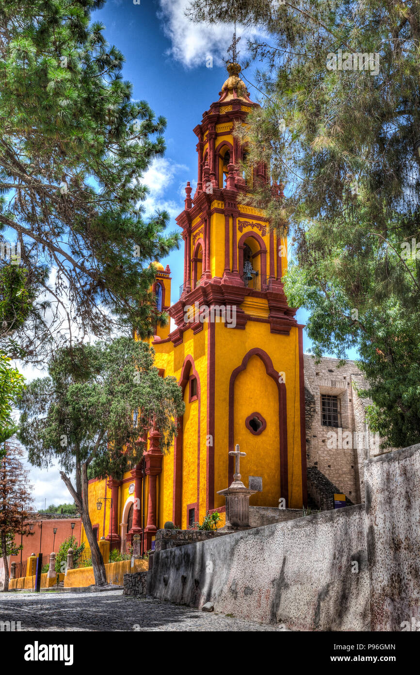 Church and Plaza of Armadillo de los Infantes Stock Photo