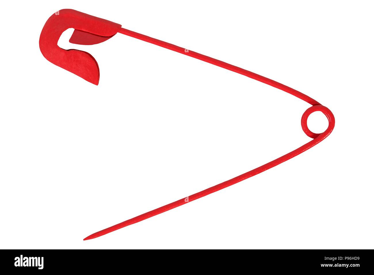 Open red safety pin isolated on white background Stock Photo Alamy