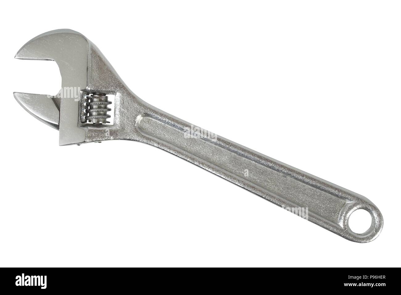 Adjustable wrench isolated on white background Stock Photo - Alamy