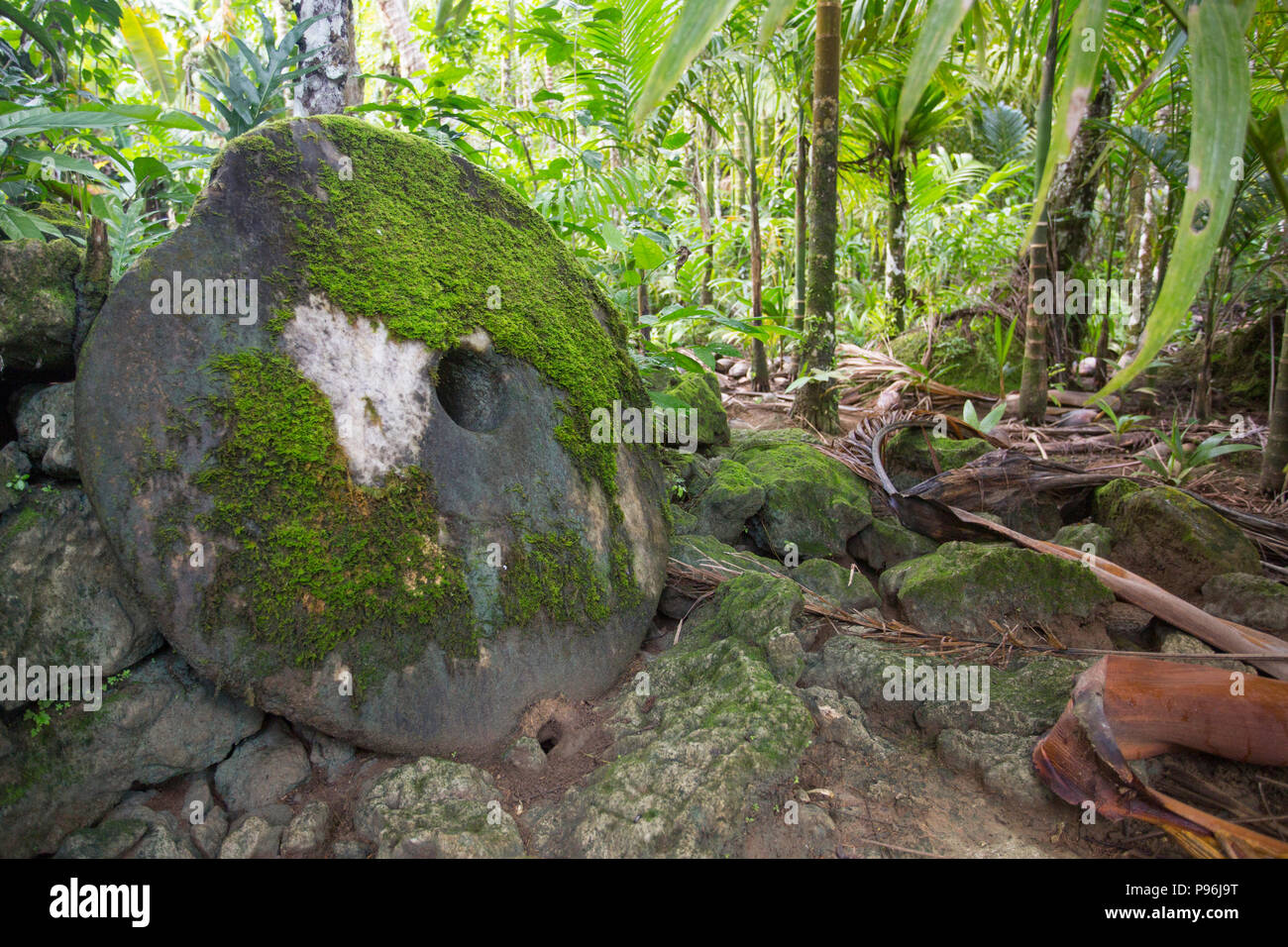 Stone Money, Yap, Caroline Islands, Micronesia Stock Photo