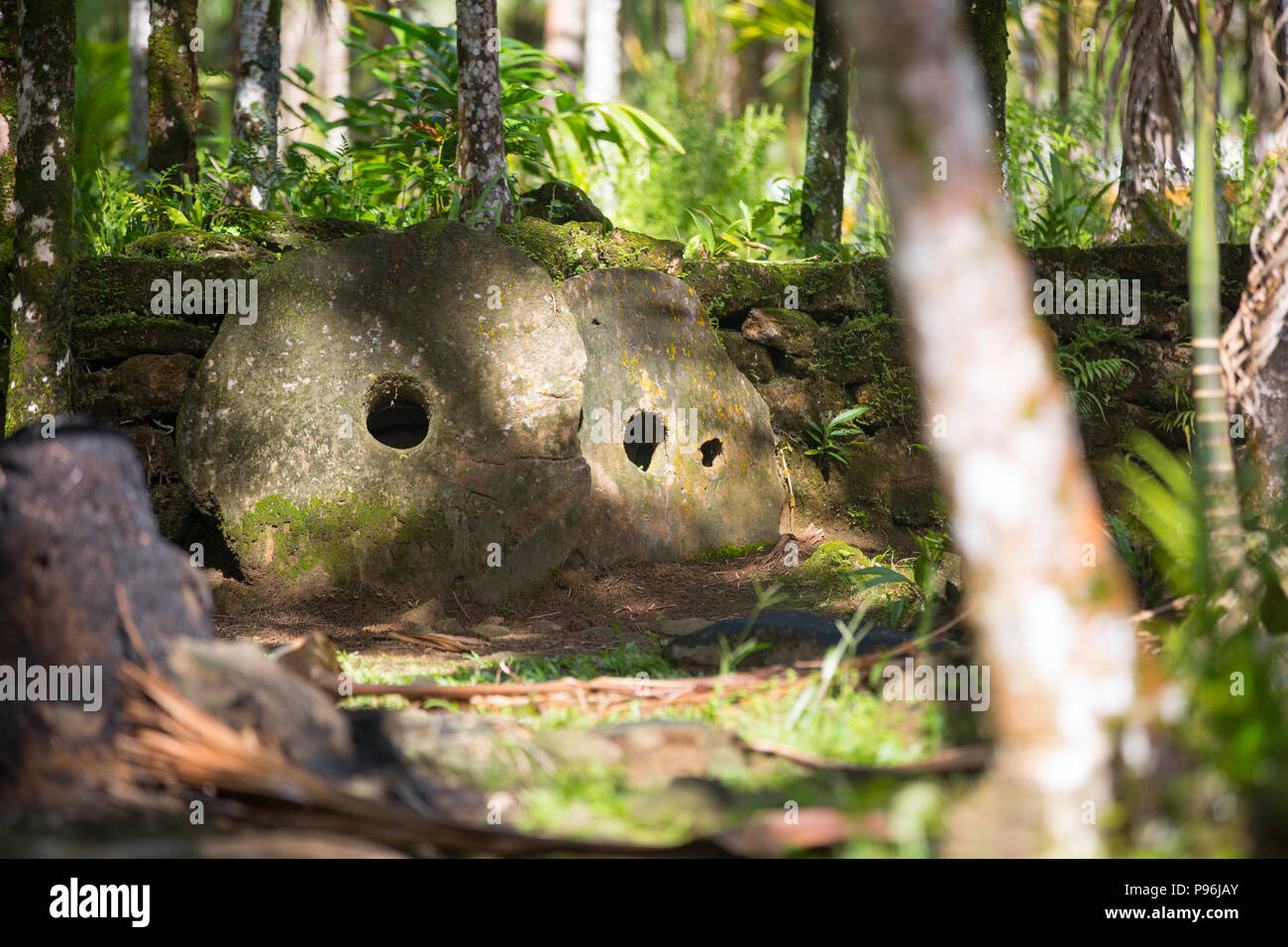 Stone Money, Yap, Caroline Islands, Micronesia Stock Photo