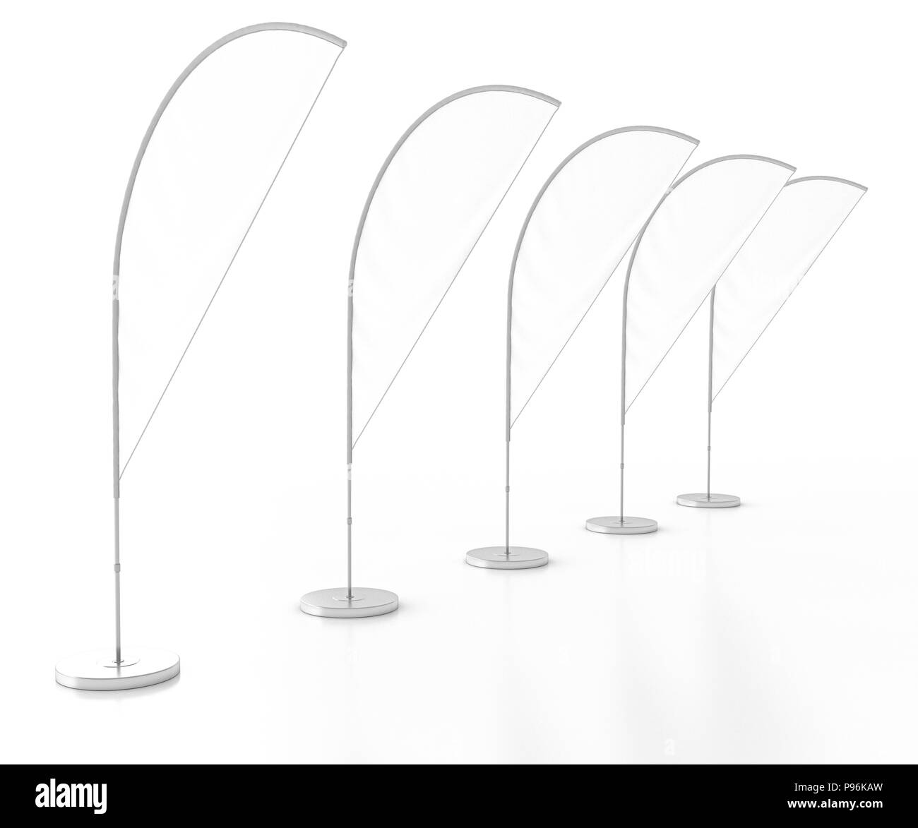White Blank Advertising Banner Flag Mockup Isolated With Clipping