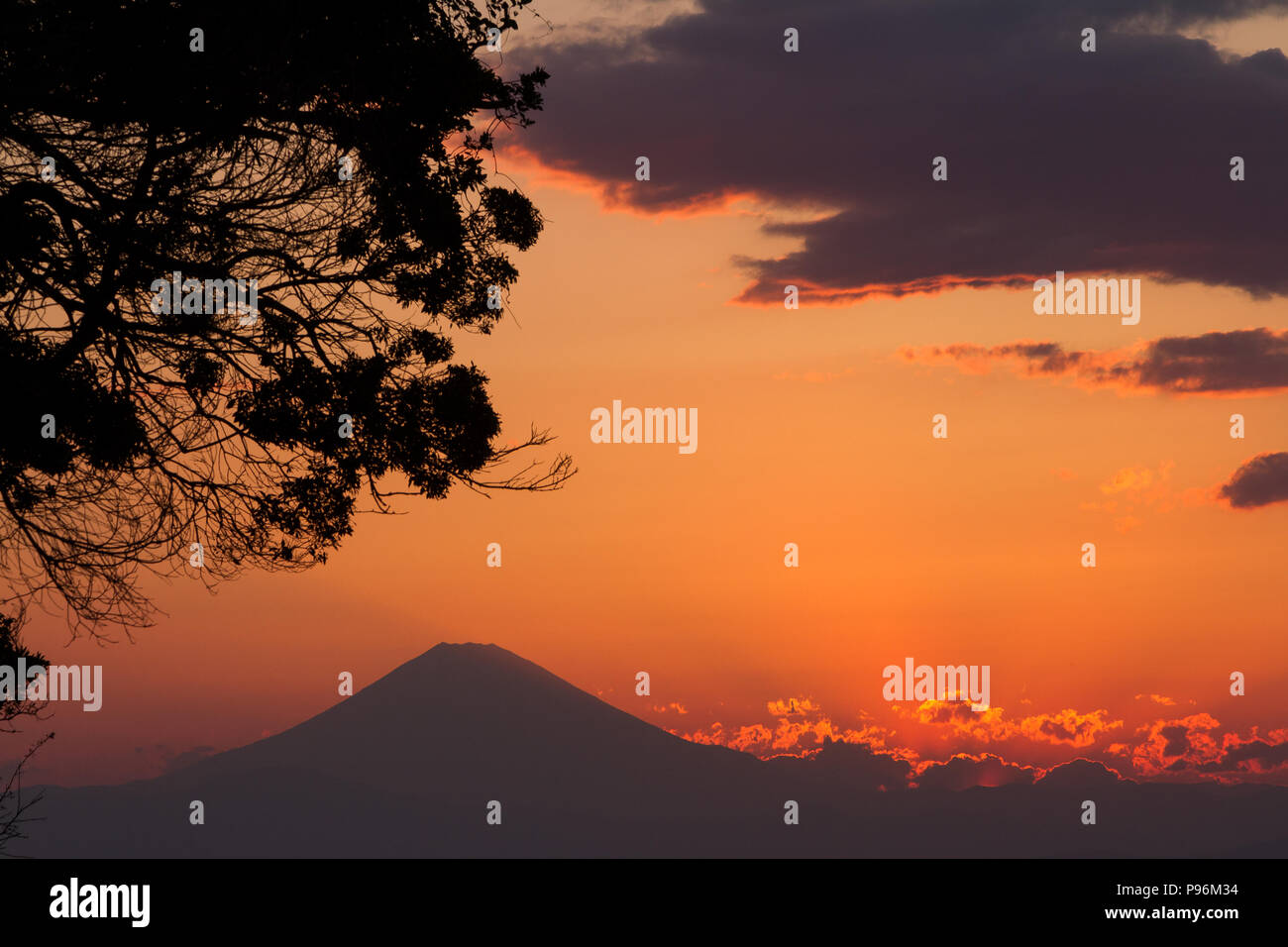 Mount Fuji at sunset Miura, Kanagawa, Japan Stock Photo Alamy