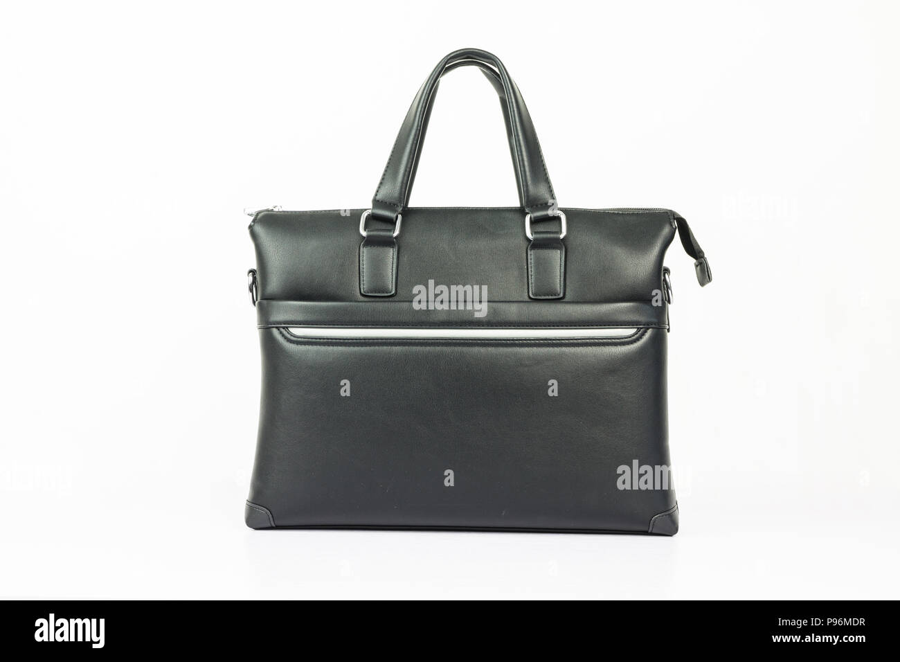 Black briefcase on white background Stock Photo