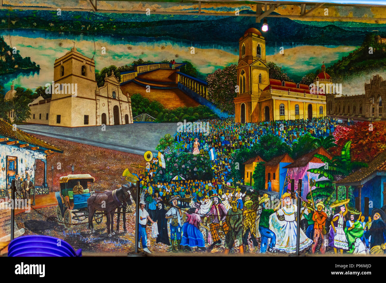 Masaya, Nicaragua. February 8, 2018. A painting on the wall in the Masaya markets Stock Photo