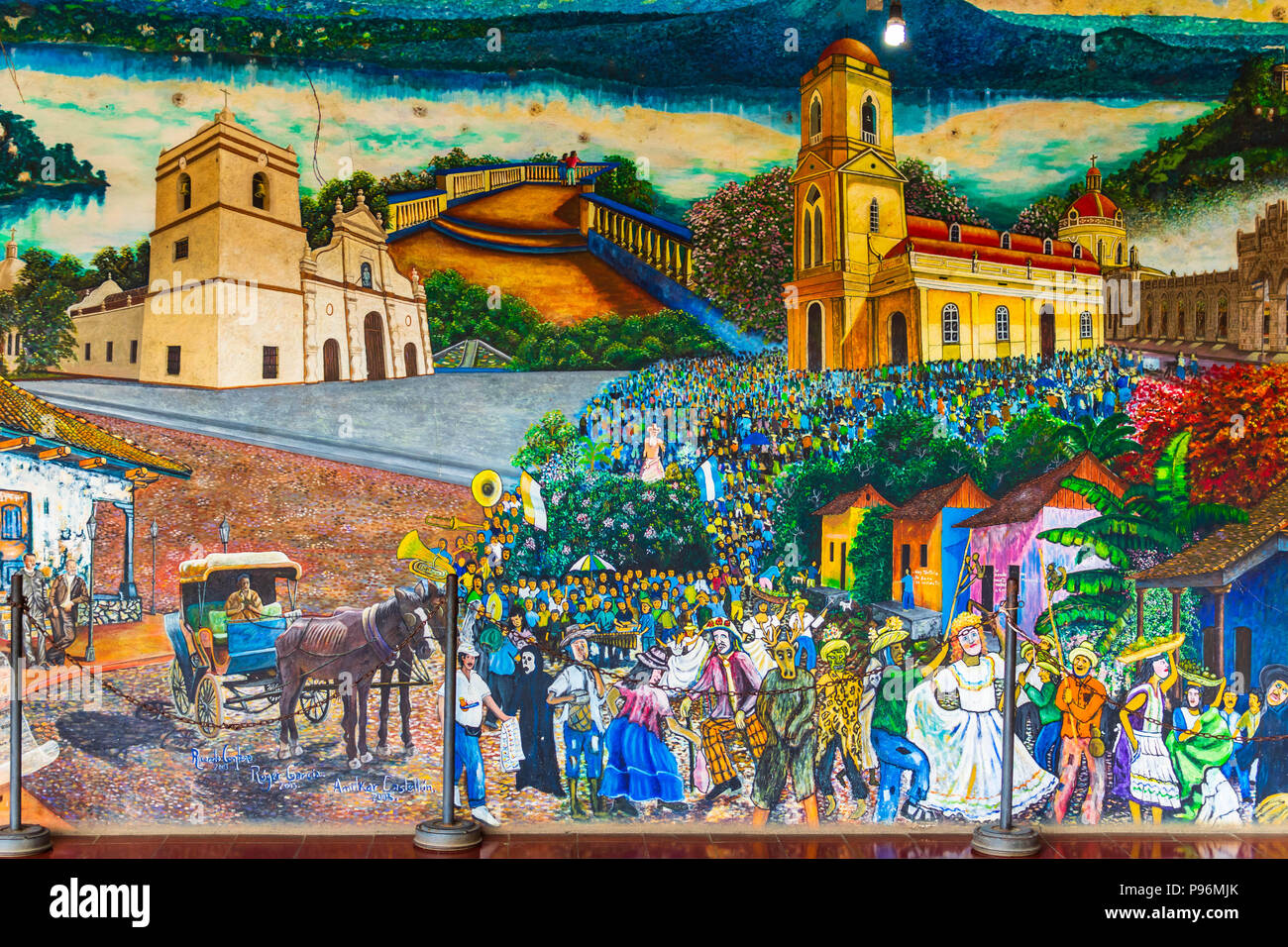 Masaya, Nicaragua. February 8, 2018. A painting on the wall in the Masaya markets Stock Photo
