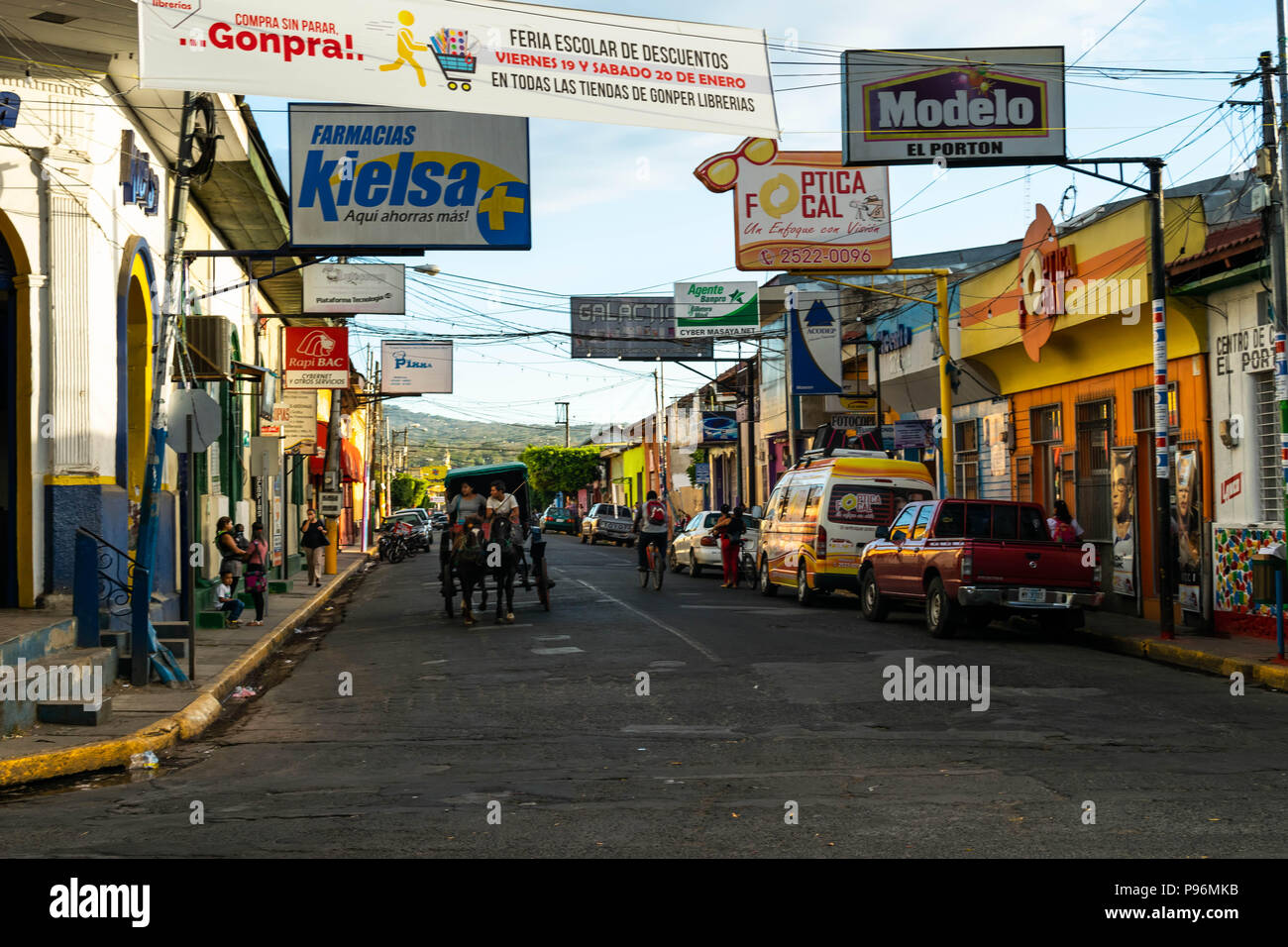 Masaya, Nicaragua. February 8, 2018. The streets of Masaya outside of the central market Stock Photo