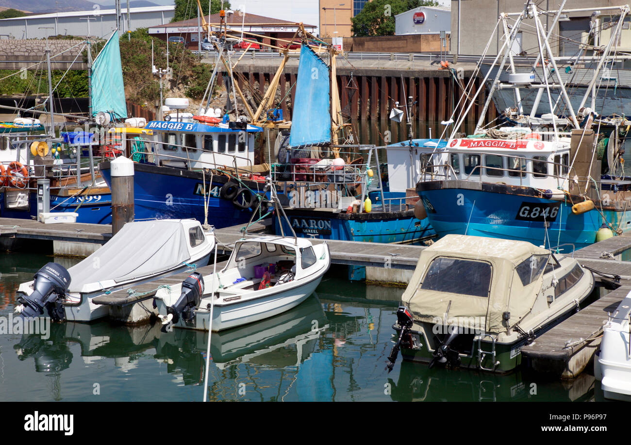 Kilkeel Harbour, home to Northern Ireland’s largest fishing fleet Stock Photo